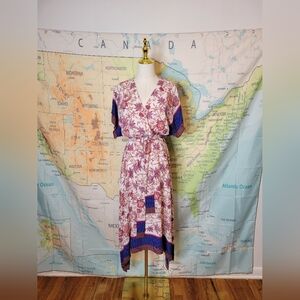Ralph Lauren Floral V-Neck Dress with Hi Low Hymn Size 6